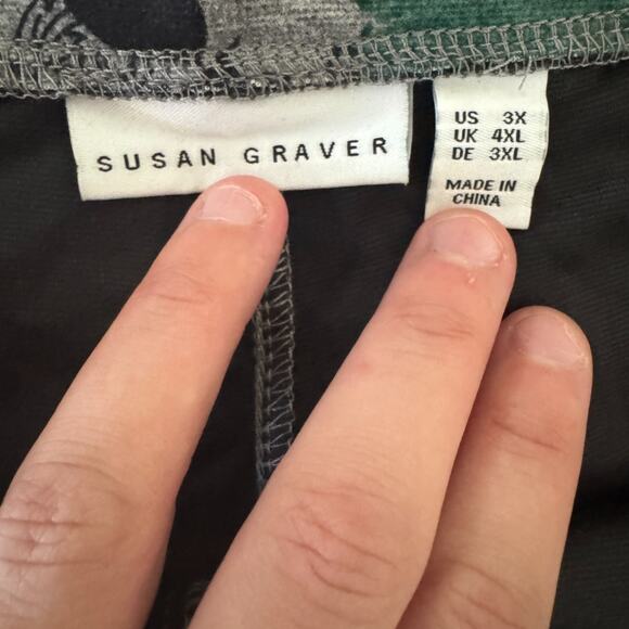 Susan Graver Printed Regular  Ponte Slim Leg Ankle Pants Dark Jade 3X NWOT - Picture 11 of 12